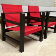 paire de fauteuils safari en chêne, 1950