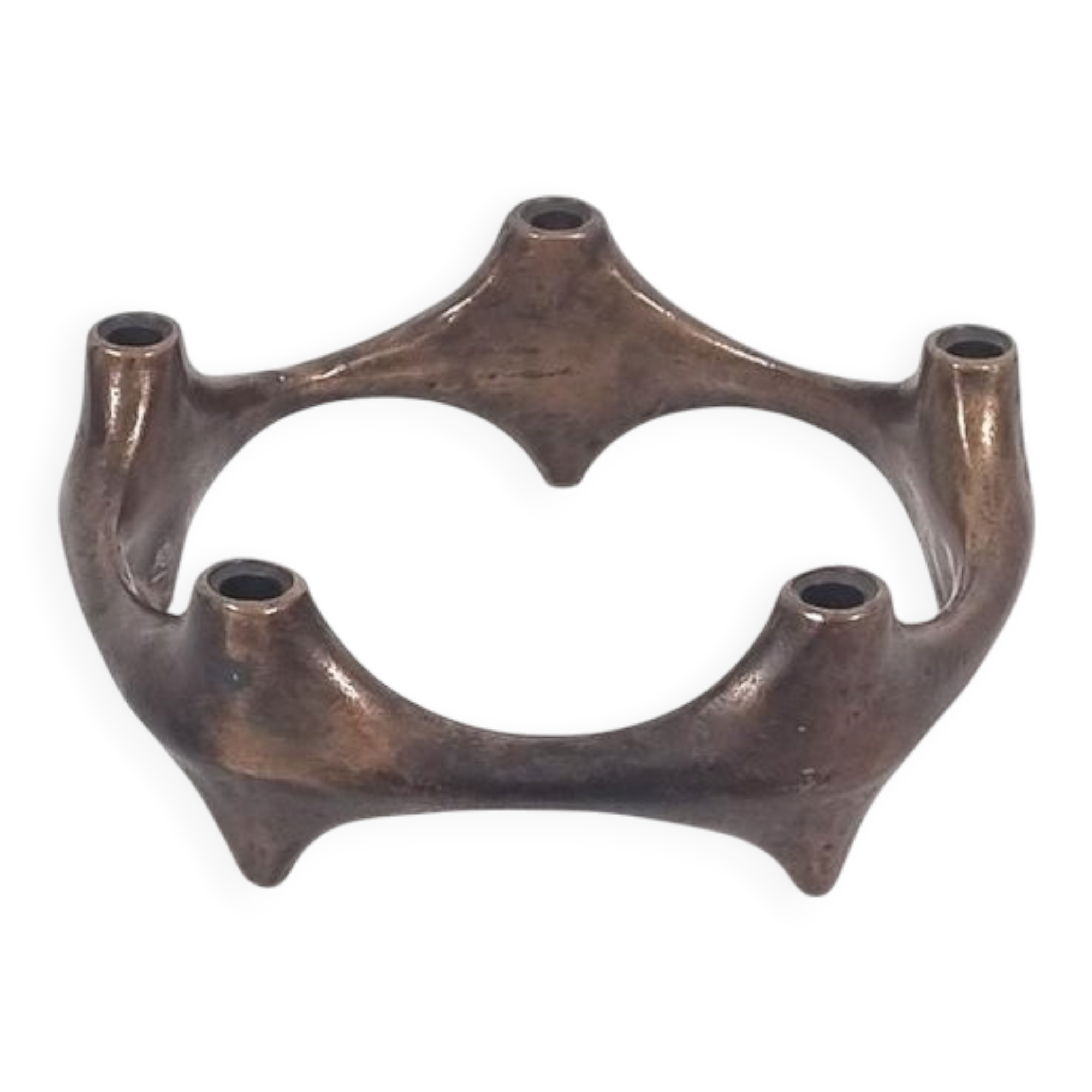 Bronze Brutalist Candle Holder