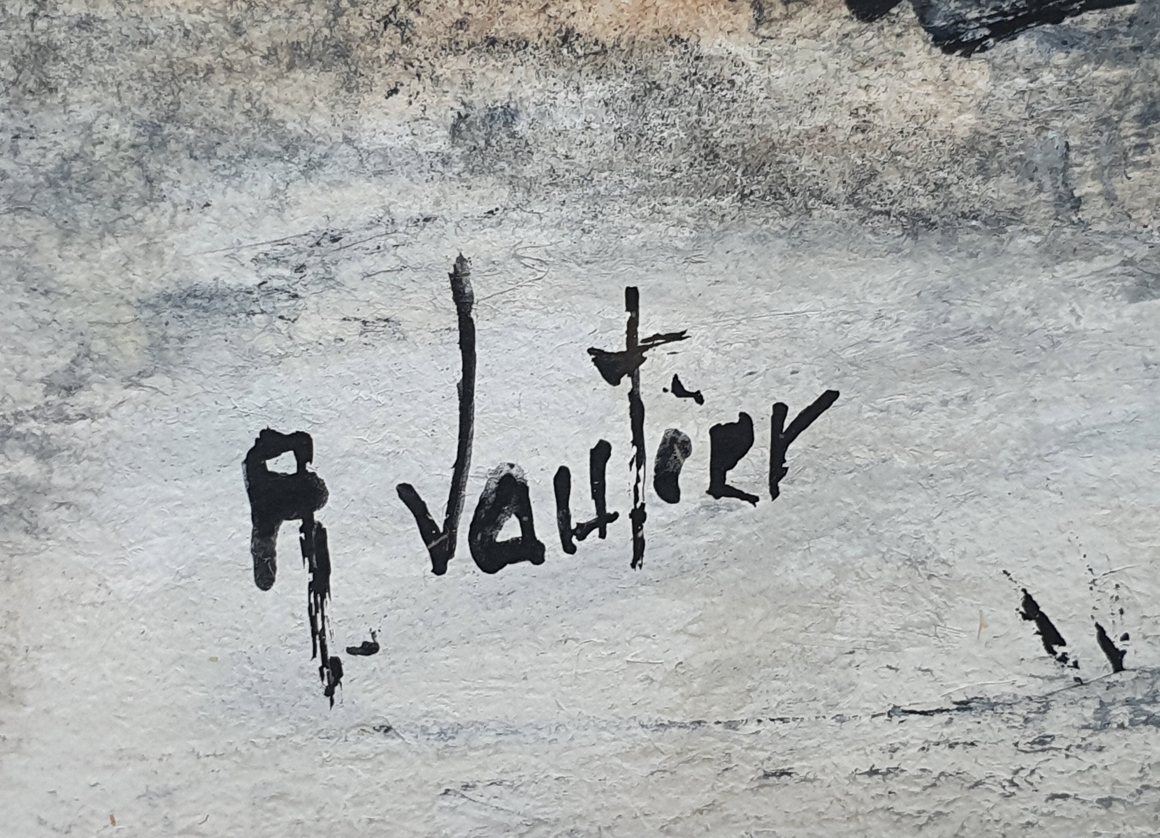 Beautiful watercolor signed a . vautier no. 2