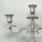 1950s Stunning Candelabra for Three Candles in Stainless Steel. Handmade. Made in Italy