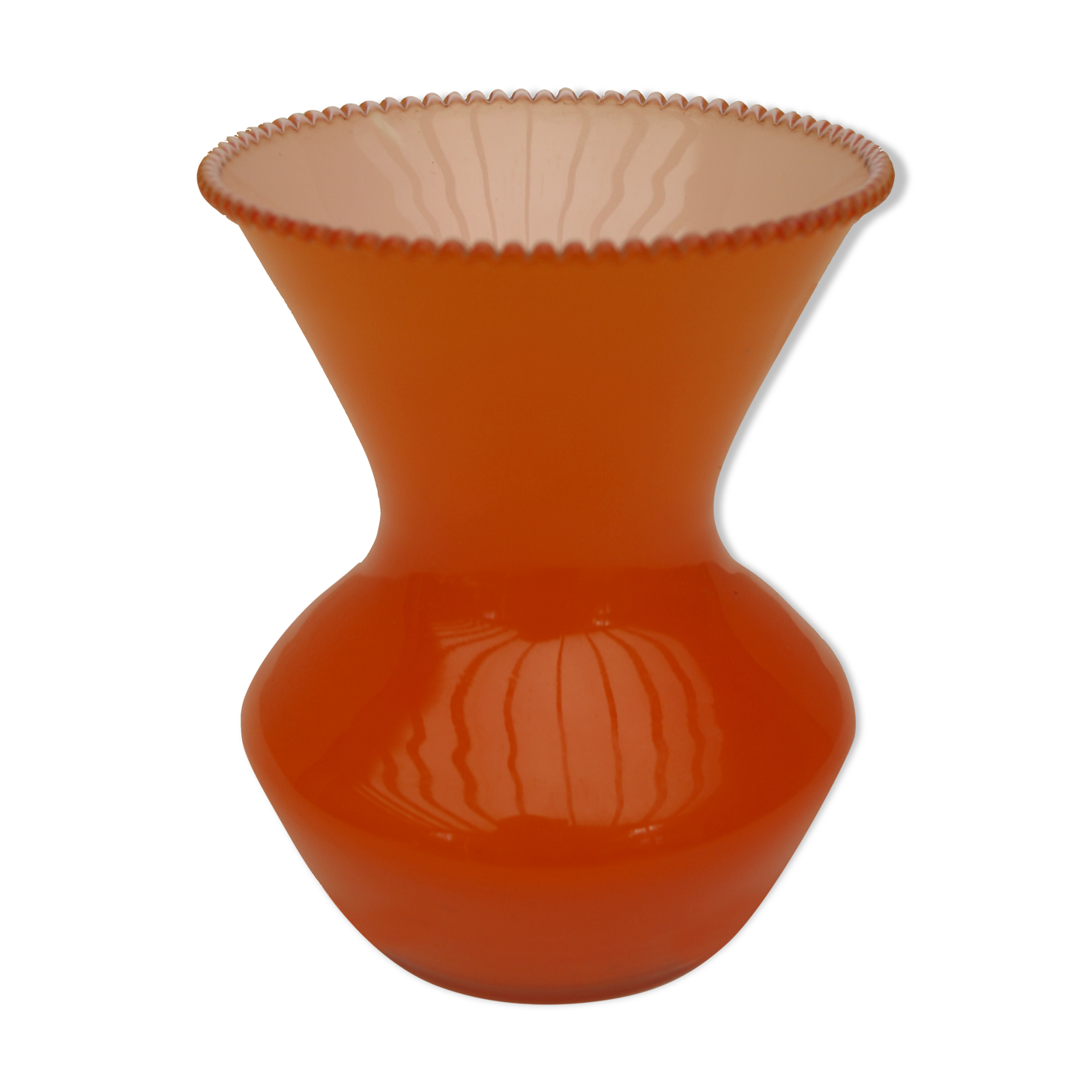 Vase verre coloré orange vintage Selency
