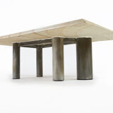Table basse brutaliste de Pia Manu Belgique années 1970