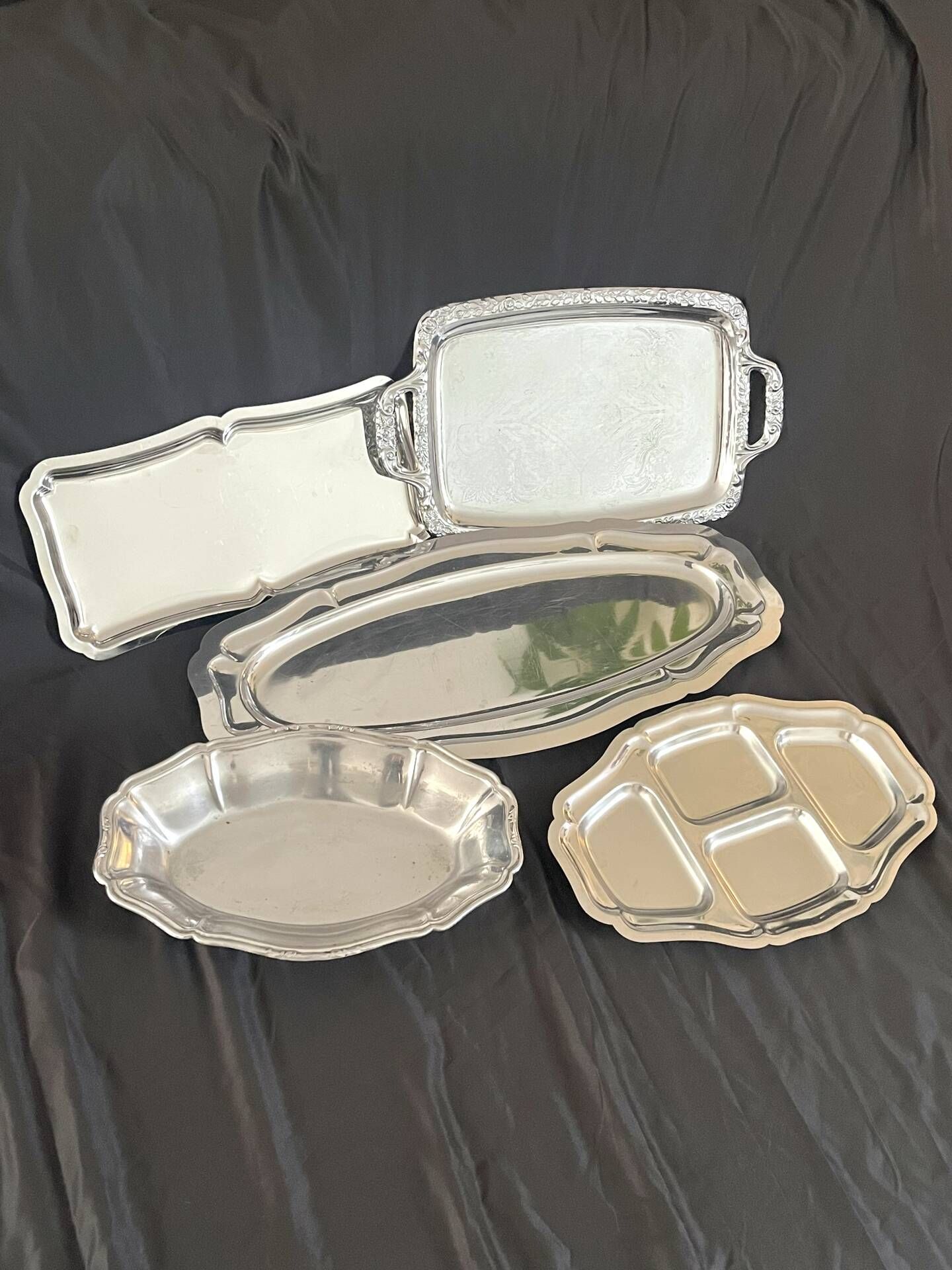 Serving Tray Set of 5, 1960s French Mid Century Tableware,