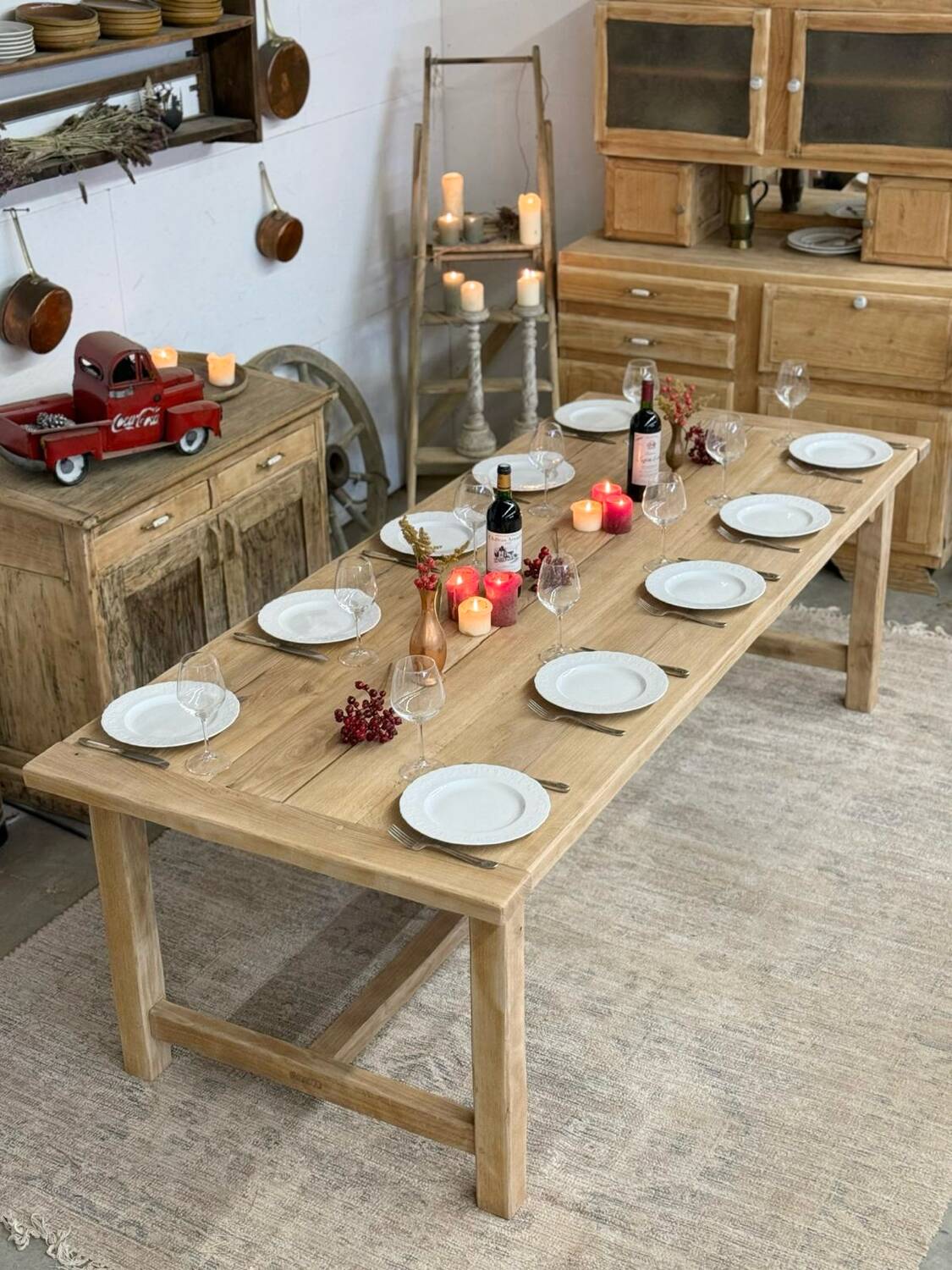 large solid oak farmhouse table