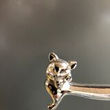 Silver metal cat knife holders