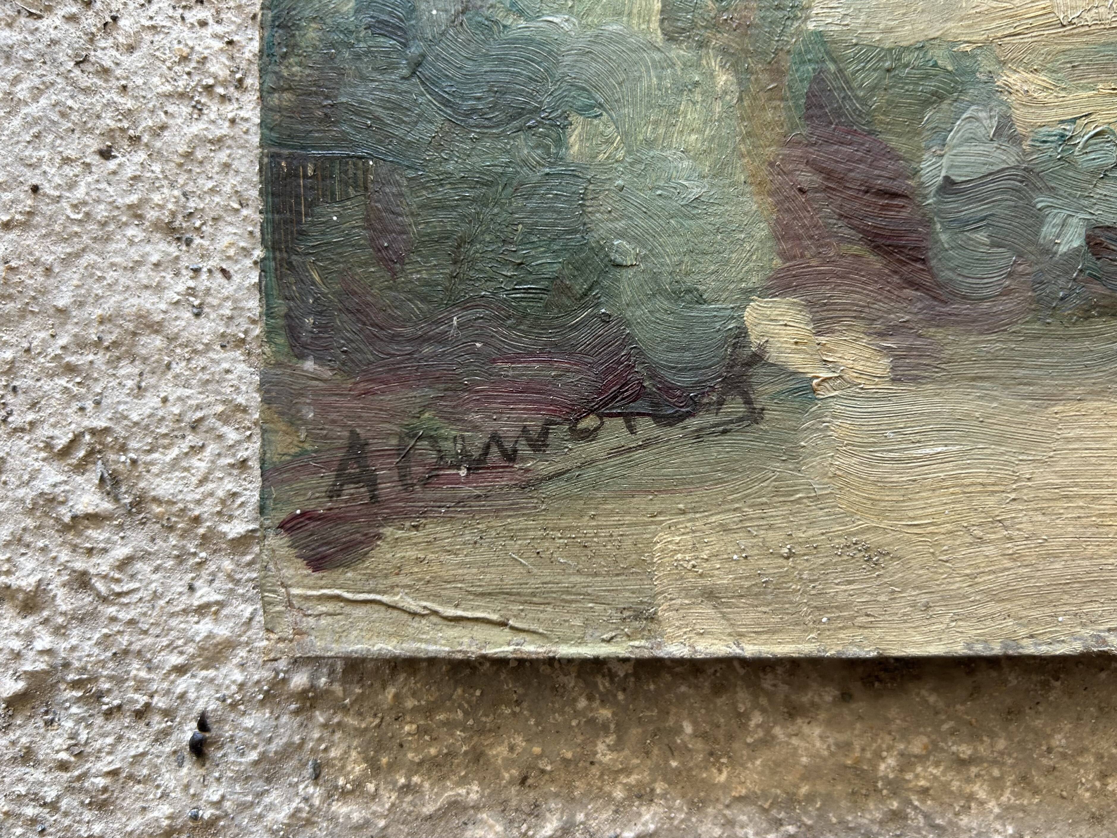 Huile sur carton signée A. Duwotock