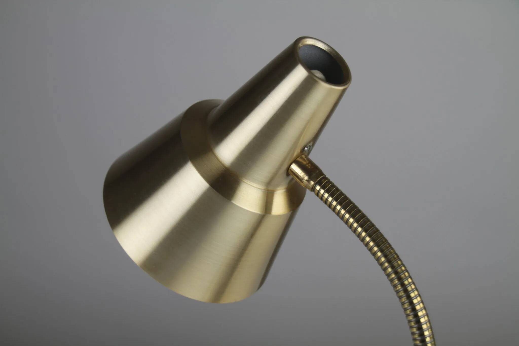 Table / Desk Lamp Model 600/5 by Gemi — Swedish Modernism in Black & Brass, 1960s