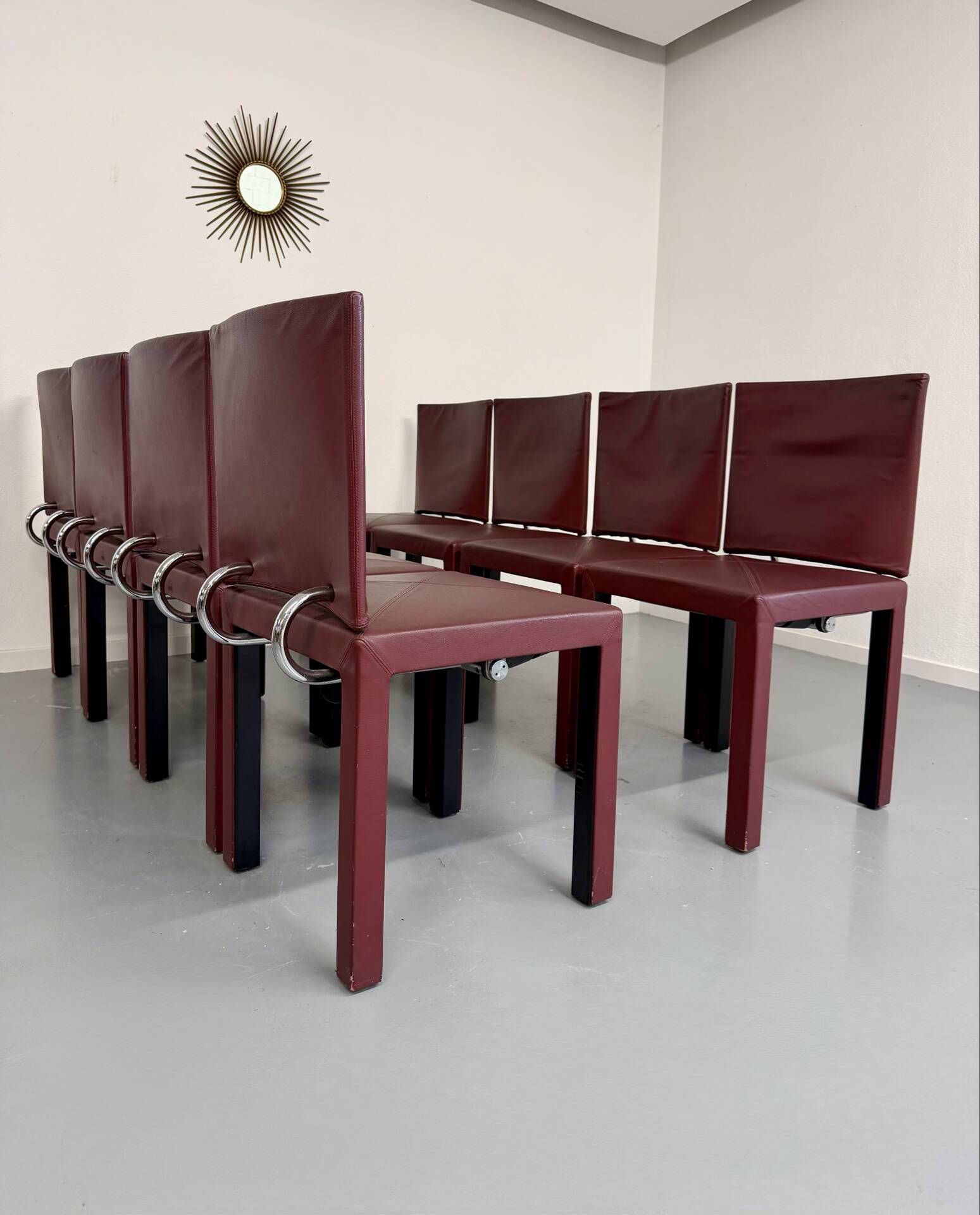 Set of 8 Arcadia chairs designed by Paolo Piva for B&B Italia from the 1980s.