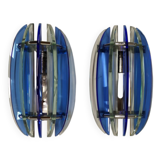Two Veca wall lights, Italy, 1970s.