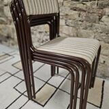 Set of 4 vintage stackable chairs 1980