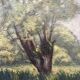 Painting "Trees on the edge of a pond", A.Beauvarlet, Oil on wood