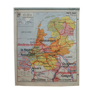 Old school map Vidal Lablache N29 of the Netherlands / Mappemonde N2