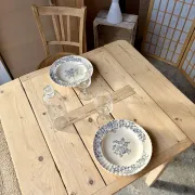 Folding wooden table