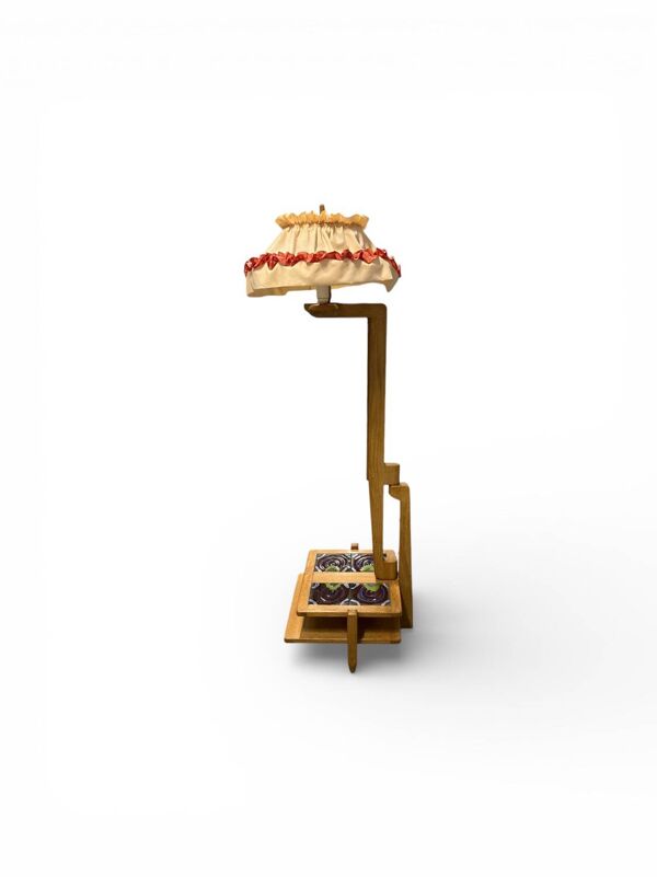 Lampadaire en chêne et céramique par Guillerme & Chambron pour Votre M