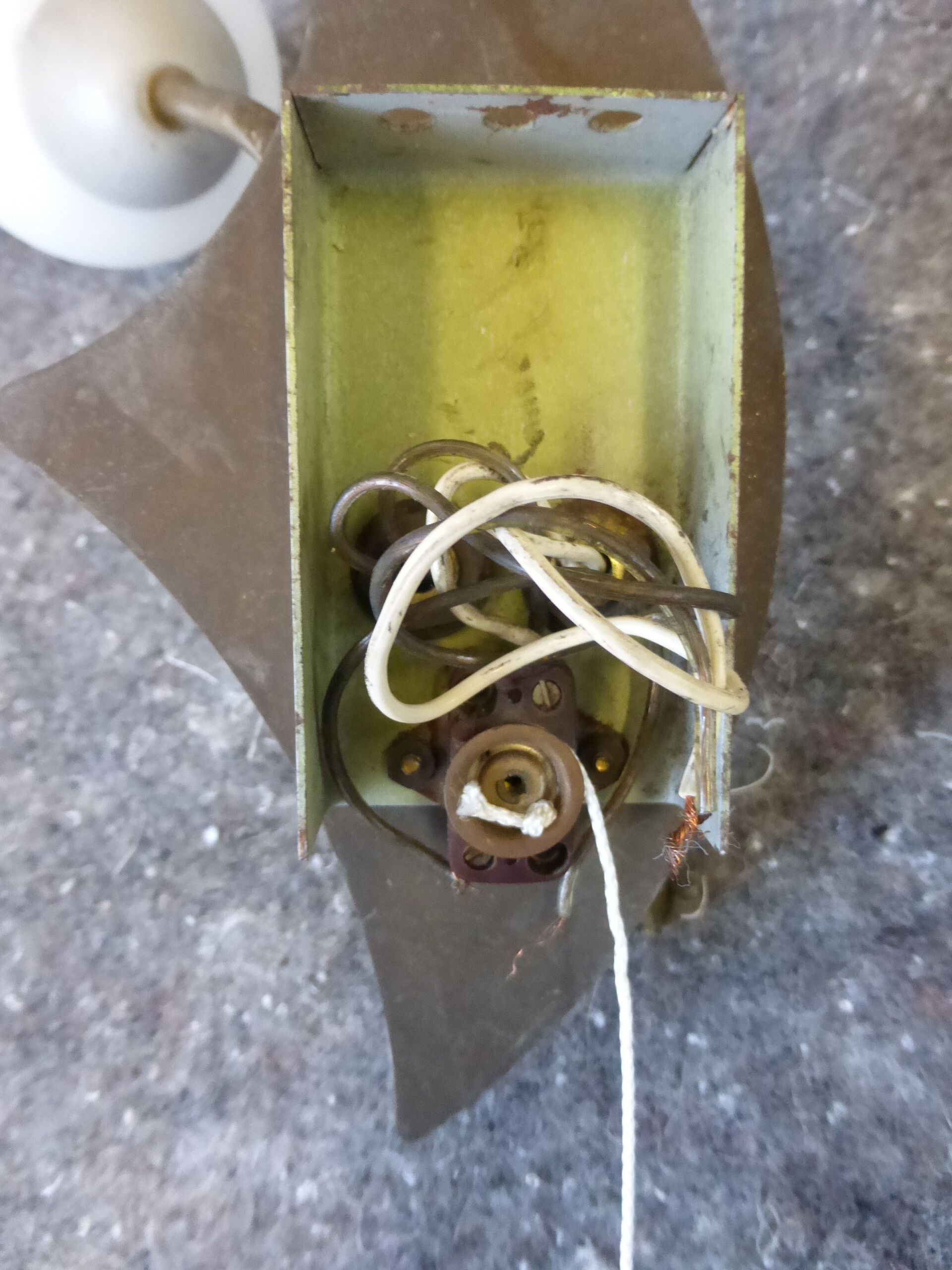 Pair 1950 vintage metal and glass Opal 50s rockabilly wall lights