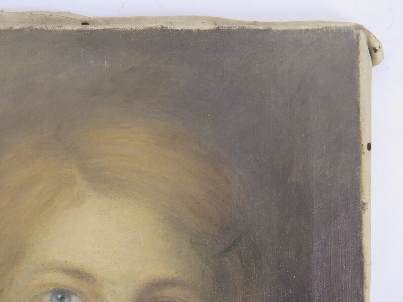 Antique signed painting portrait of a girl oil on canvas 1880 BM1N