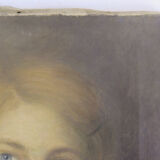 Antique signed painting portrait of a girl oil on canvas 1880 BM1N