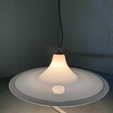 Large white glass hanging lamp by Vistosi, Italy