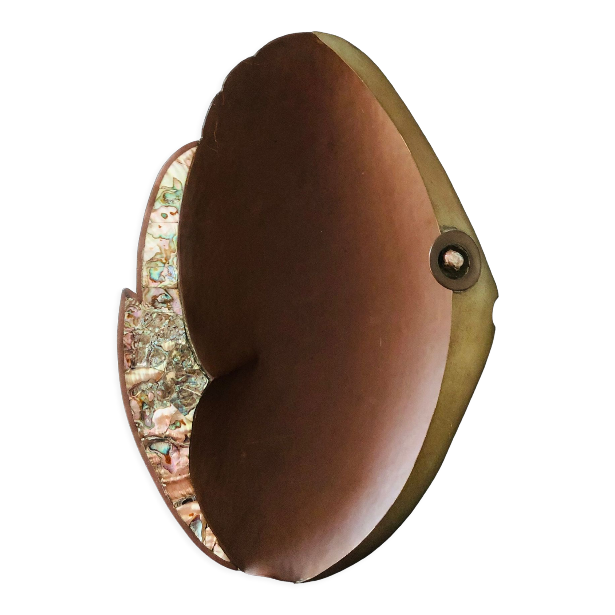 "Fish" cut in copper and mother-of-pearl by G. Espinosa, Mexico 60s