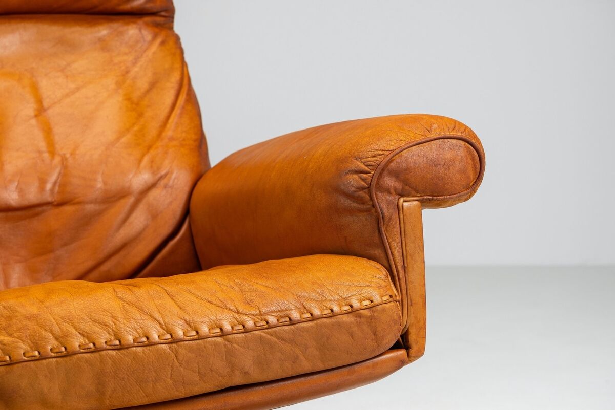 De Sede DS-31 high-back lounge chair in natural leather, Switzerland, 1970
