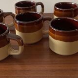 Lot de 6 tasses à moka grés vernissé