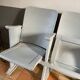 Vintage cinema bench patinated in grey