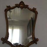 Wood carved and gilded mirror