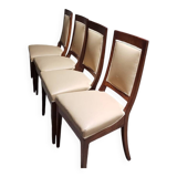 Set of 4 very elegant antique chairs in mahogany and imitation leather