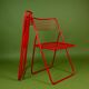 Red metal chair Ted Net Ikea vintage by Niels Gammelgaard