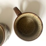 Set of 2 glazed ceramic coffee mugs from around 1970.