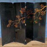 Lacquer screen 1900 4 leaves china tops