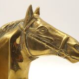 Vintage Brass Horse Head Bookends Pair – French Cast Brass Equestrian Decor