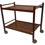 Serving trolley side table in teak veneer  1960