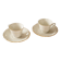 Set of 2 Sologne porcelain coffee cups, white and gold