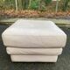 Beige leather pouf, Ikea style