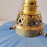 Art Deco pendant lamp in blue opaline