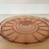 Plat verre rose avec anses style Rosaline