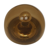 Smoked glass wall lamp or flush light by Glashütte Limburg