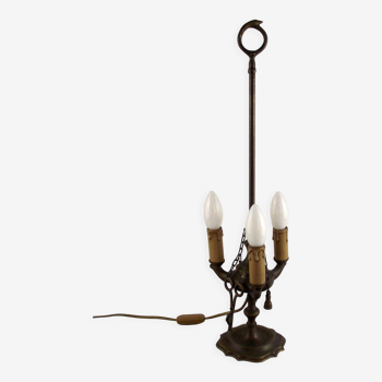 Lampe à huile florentine antique à 3 lumières avec outils montés en lampe électrique 4306