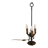 Antique Florentine 3 Light Oil Lamp with Tools Mounted in Electric Lamp 4306