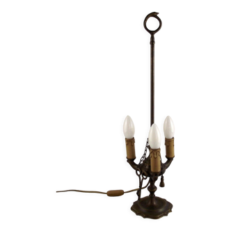 Lampe à huile florentine antique à 3 lumières avec outils montés en lampe électrique 4306