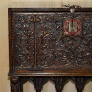 18th-century carved Spanish cabinet with hidden storage.