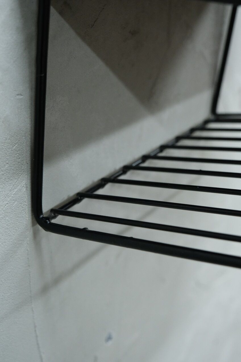 Scandinavian teak string wall shelf, 1960s