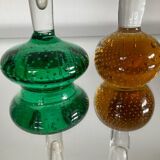 Pair of Bohemian crystal soliflore vases from the 70s and 80s