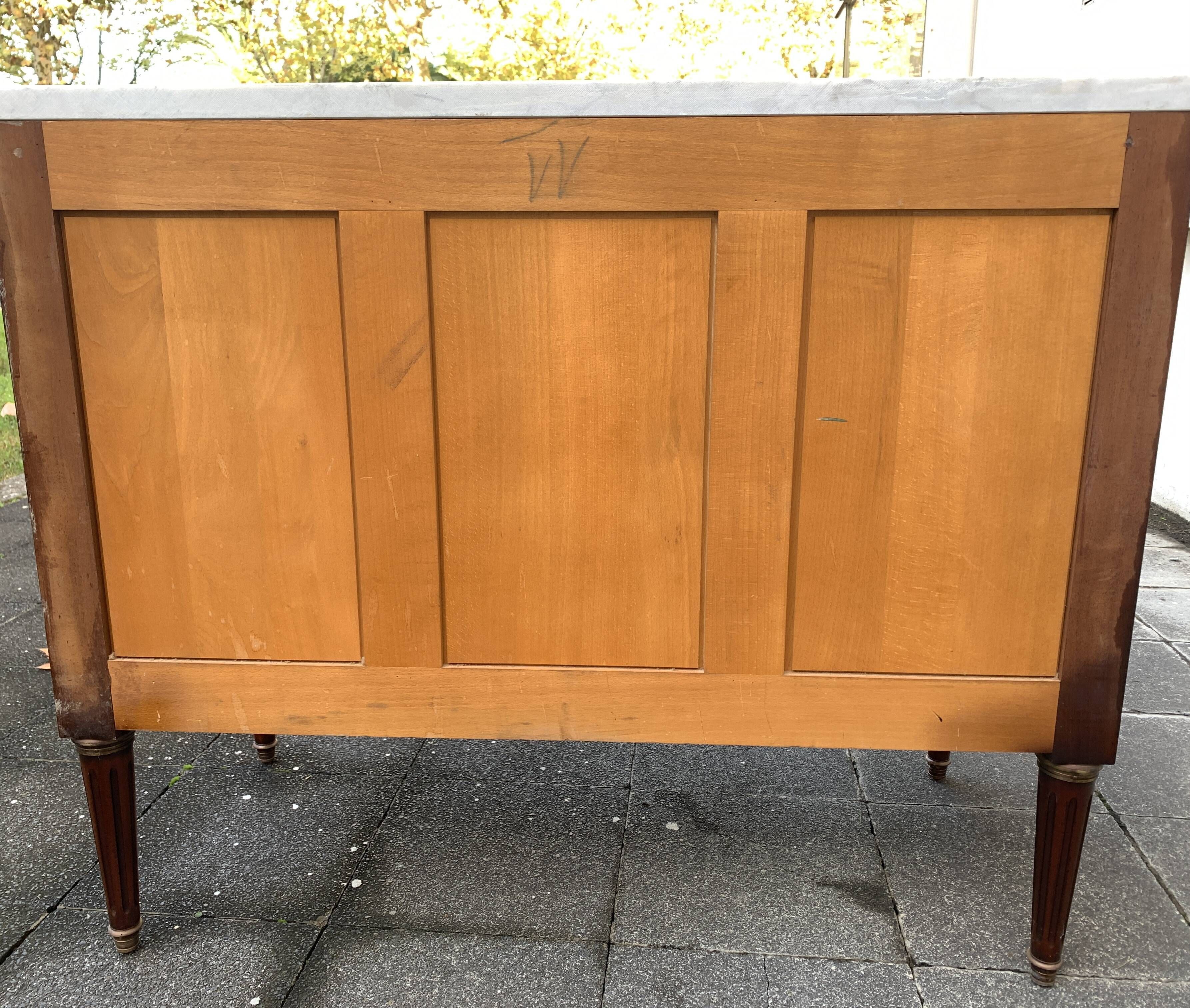 Louis XVI style solid wood chest of drawers, 3 drawers, second half of the twentieth century