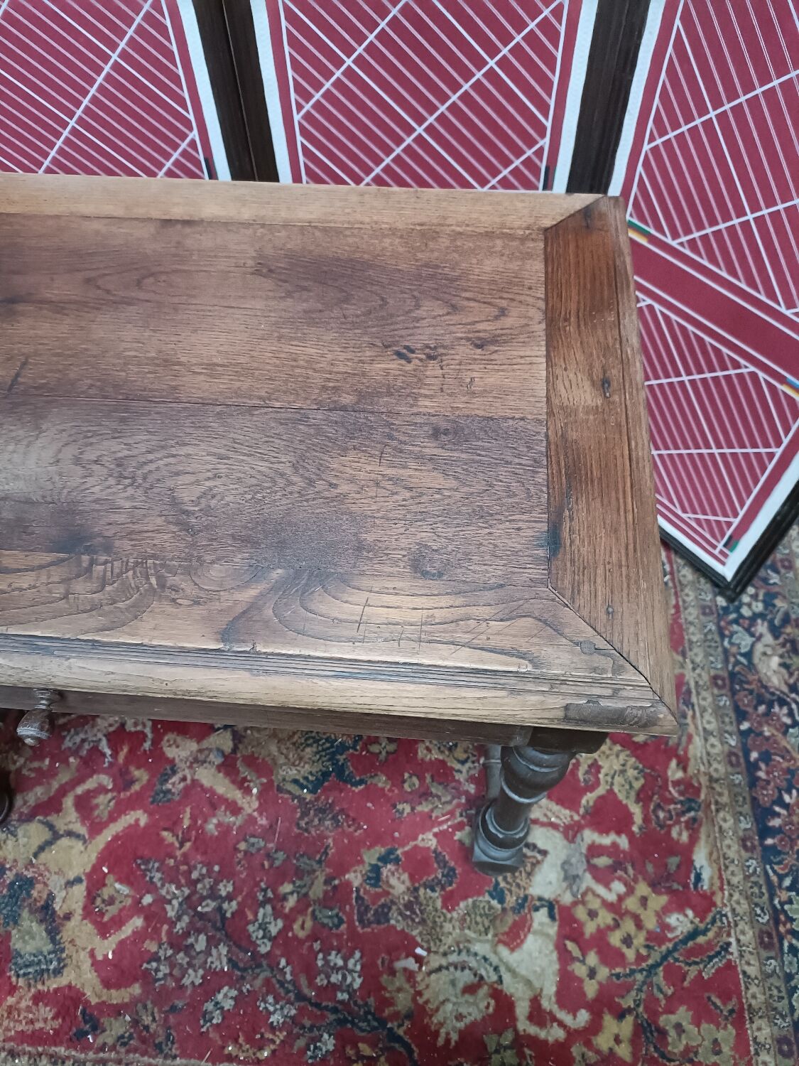 Side table or wooden desk classic style turned legs