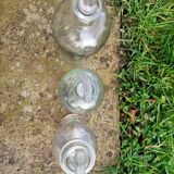 Set of 3 retro glass bottles