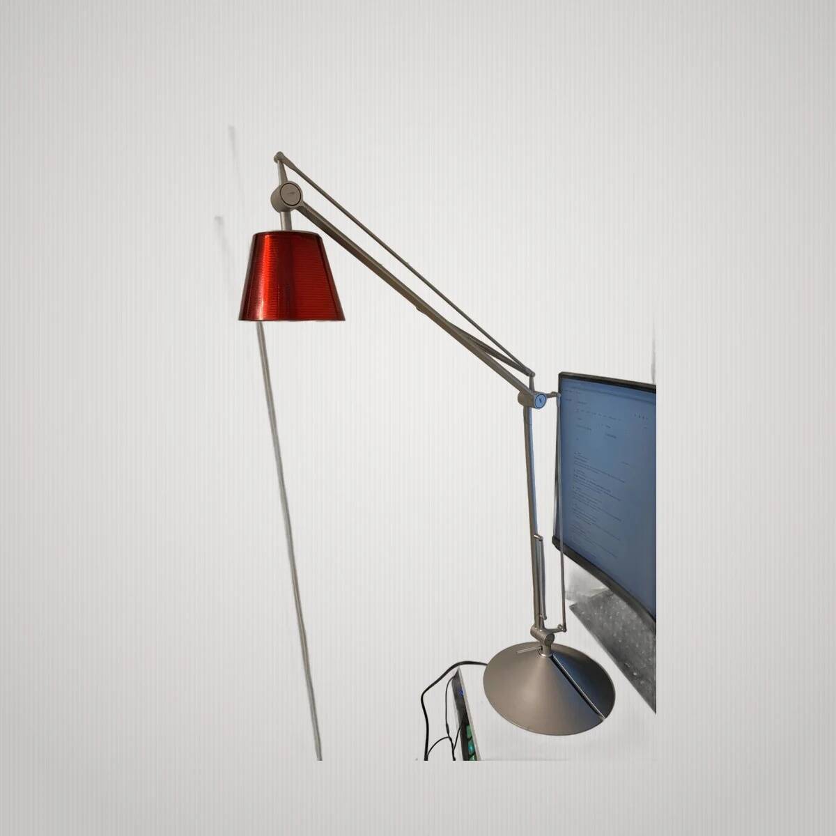 Philippe Starck Archimoon K lamp for Flos 1998 with red collar.