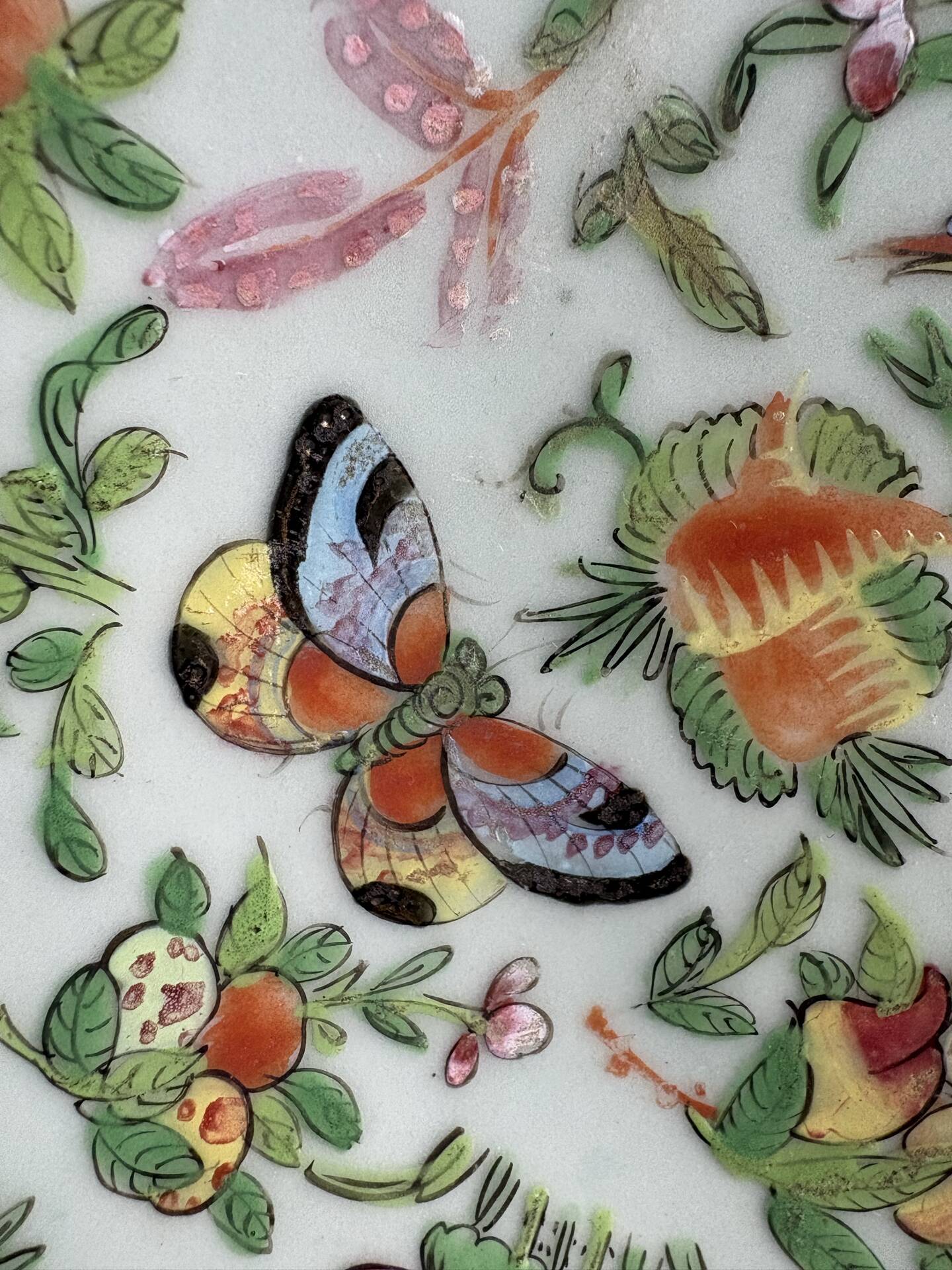 Antique celadon porcelain plate from Canton, China (1820-1850)