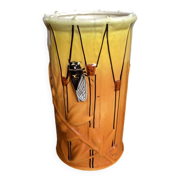 Vase Vallauris signé, décor cigale